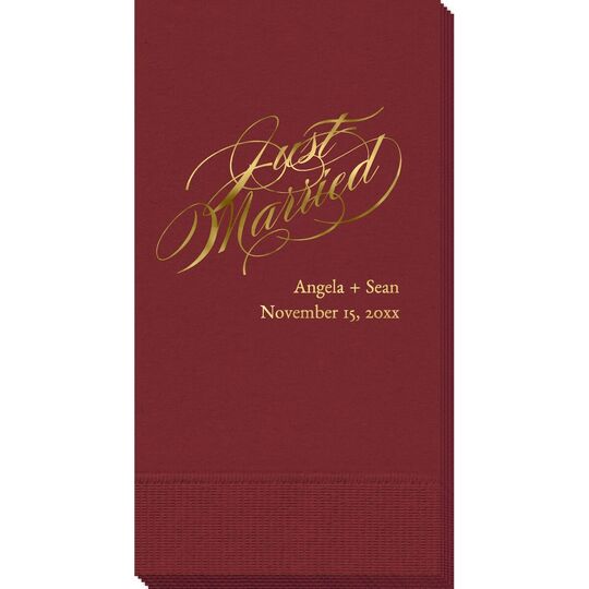 Romantic Just Married Guest Towels